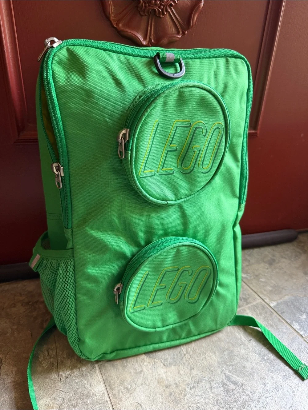 Lego Bright Green Vertical Backpack with Front Pockets